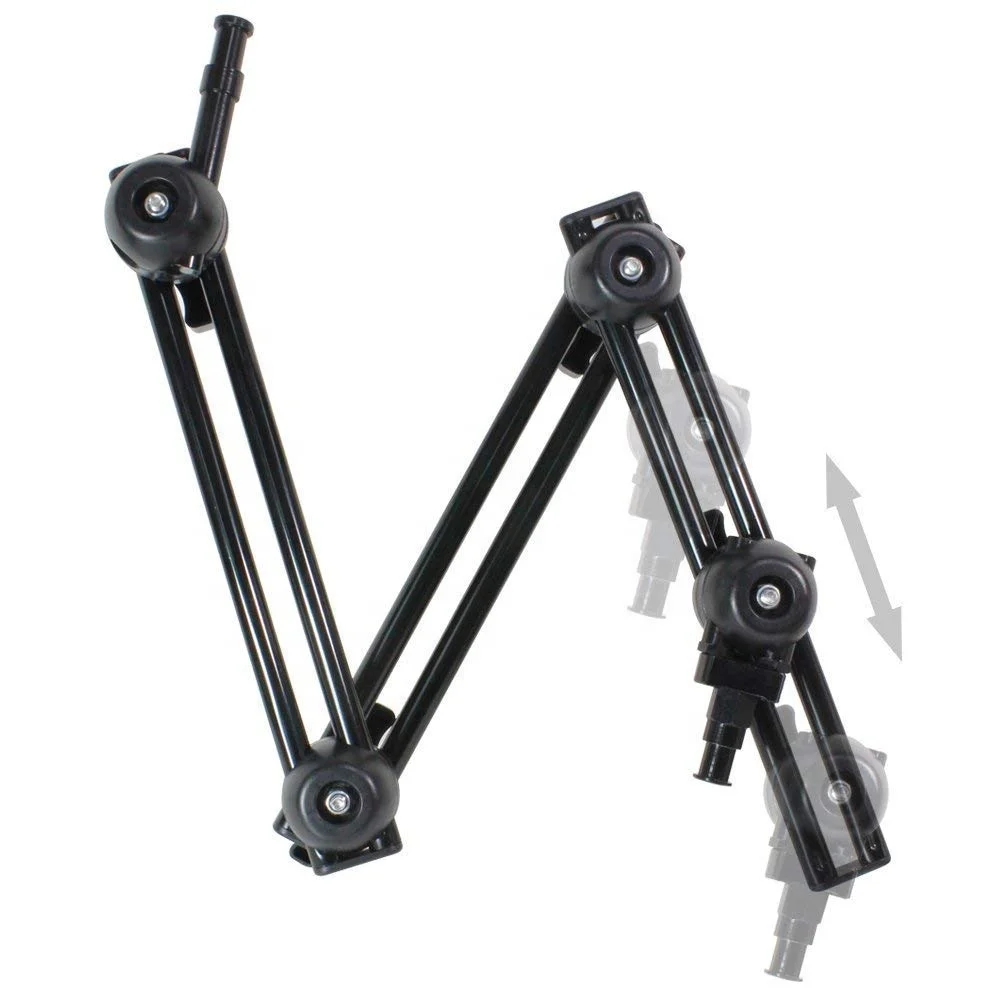 3 Section Double Articulated Adjustable Magic Arm Camera Mount Bracket, 5/8" Stud with 3/8" Screw Thread Hole