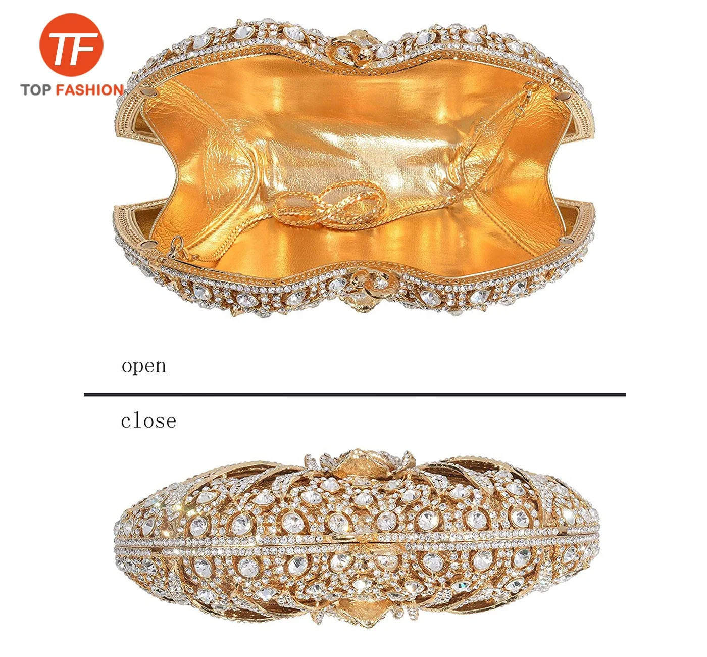 Expensive Crystal Rhinestone Clutch Purse Women Flower  Evening Bag for Formal Party Wholesales from China Supplier