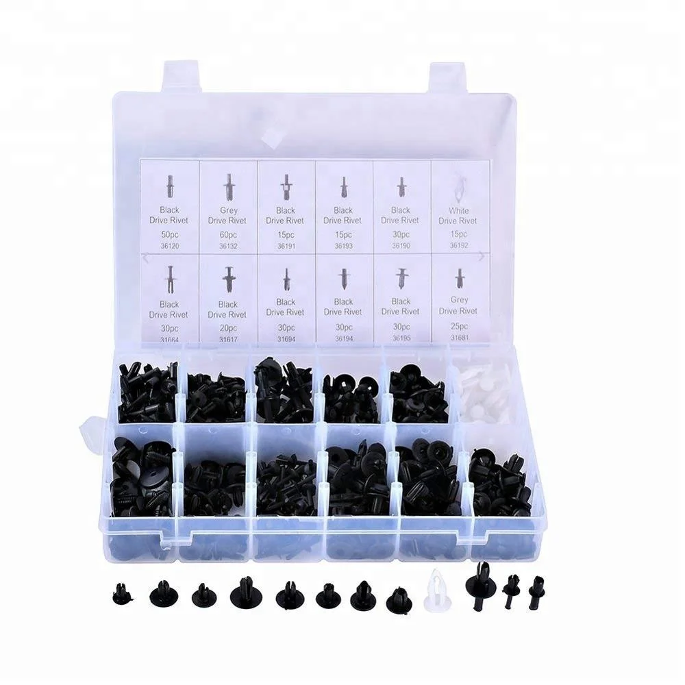 
350Pcs Assortment Push Pin Rivet Clips Most Popular Sizes Car Clips & Fasteners for Many Brand Vehicles 
