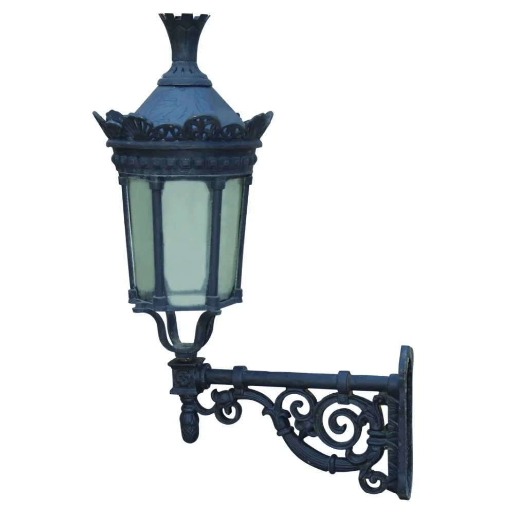 China supplier outdoor light head cast iron garden wall lamp