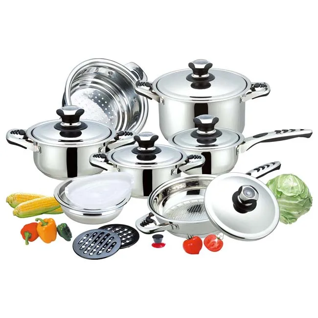 Factory Wholesale Kitchen Cooking Stainless Steel Pots And Pans Cookware Set