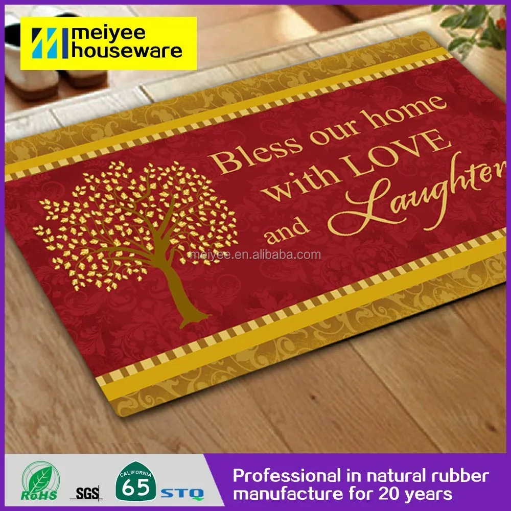 Best Quality products Flocking Soft Kitchen Rubber Mat anti-slip door mats  washable cartoon door mat