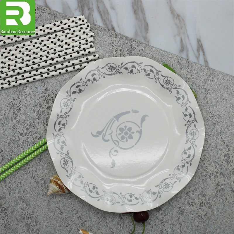 Plate disposable_PE Coated Custom Paper plates_ Paper party plate