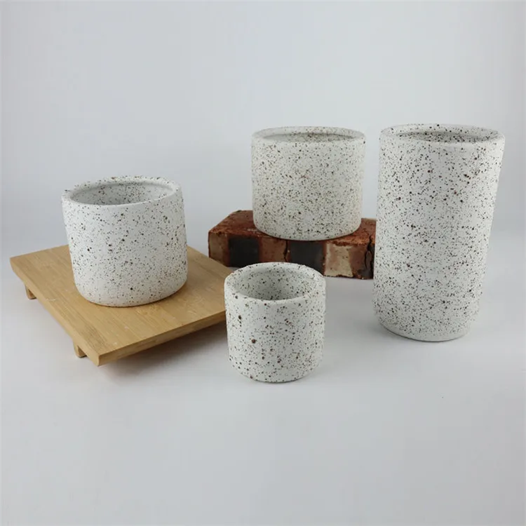 Cylinder half speckle glaze cheap wholesale gardening decoration succulent planter / wedding home decor ceramic flower pot