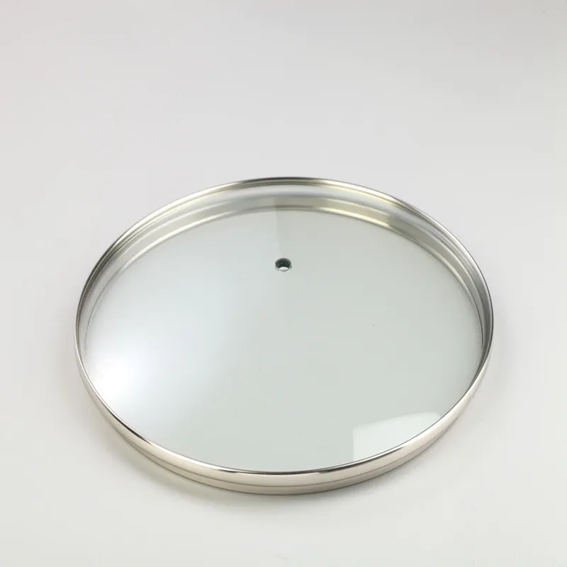 4mm glass lid pan glass lid G type tempered glass lid with 201ss rim and bakelite knob handle for pan frying pan