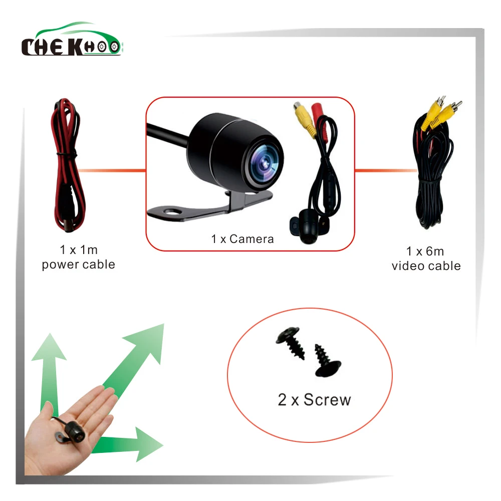 Car Rear View Camera 4 LED Night Vision Reversing Auto Parking Monitor CCD Waterproof 170 Degree HD Video Back View Cam