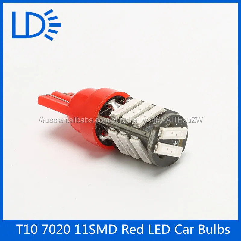 Горячие продажи автомобиля дополнительный свет T10 11smd 7020 красный свет автомобиля лампы Внутреннее Освещение Led