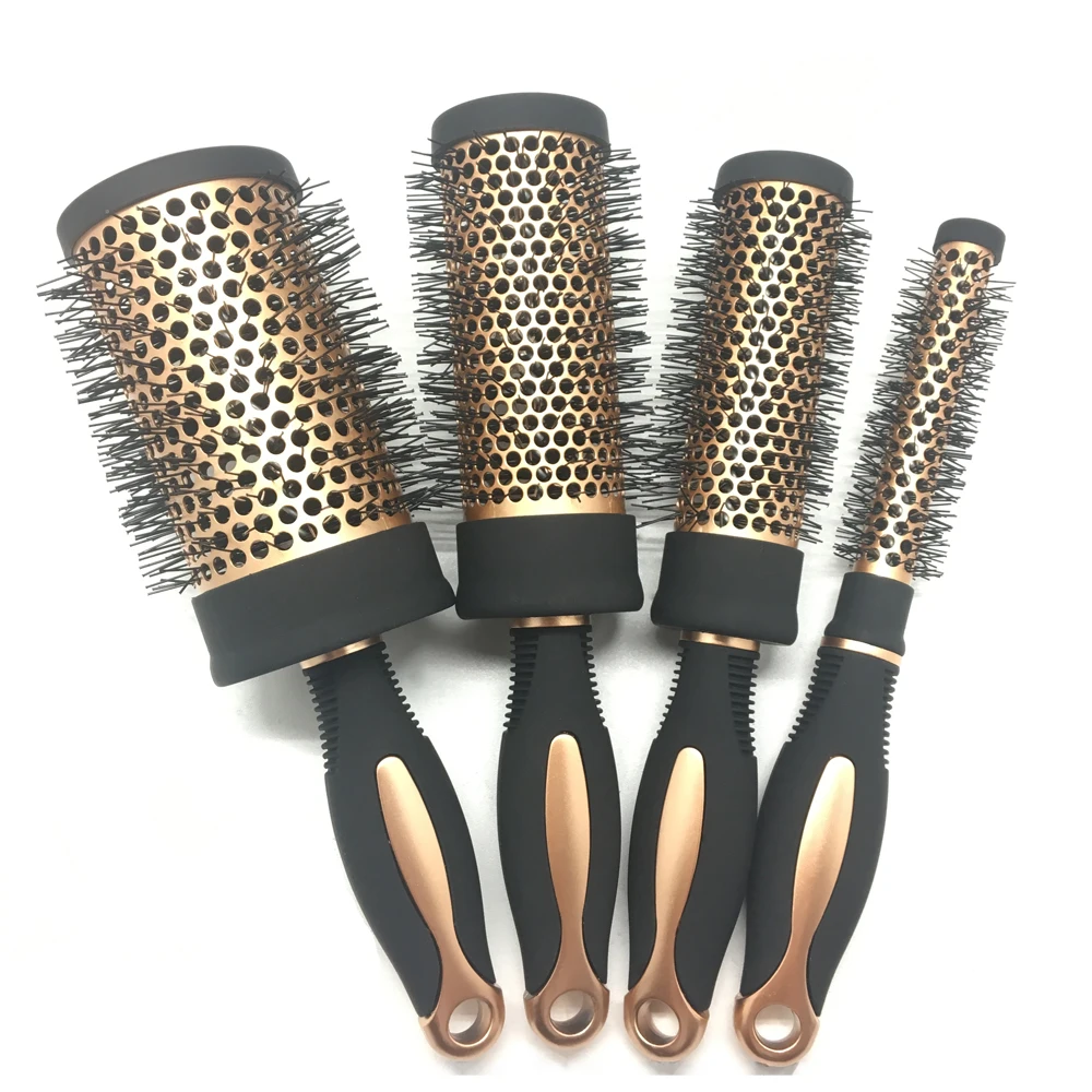 Osaki Brand Professional Plastic Handle Nylon Salon Hairdressing Ionic Ceramic Aluminium Tube Round Hair Brush