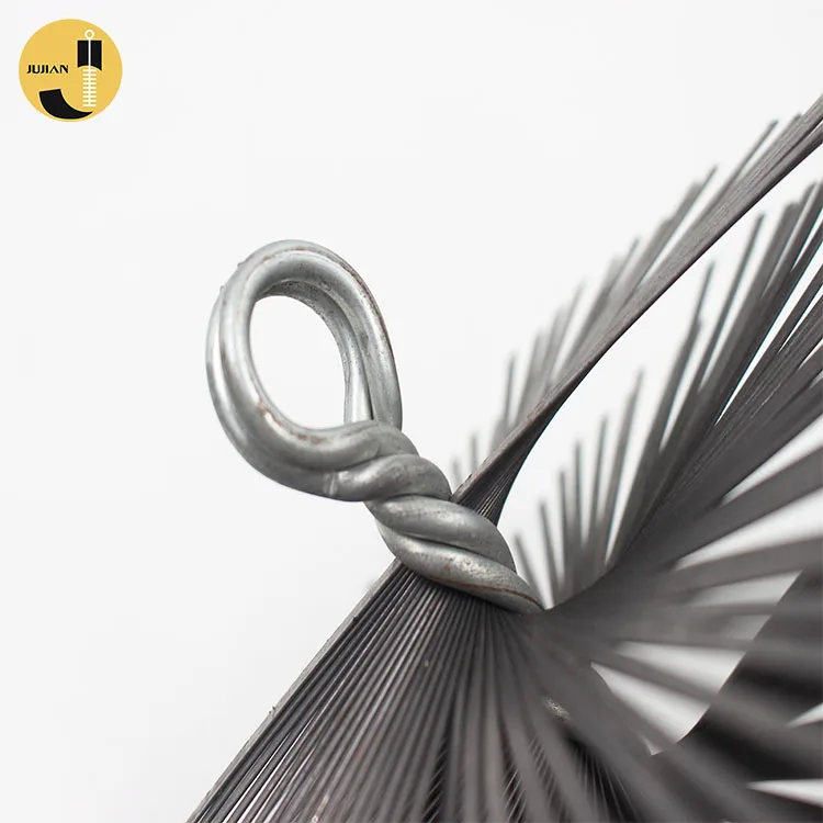 10 Inch Stove Wire Thread Fitting Flue Tube Sweeping Chimney Cleaning Brush Round Stiff Spring Iron,flat Steel Wire Double Stem