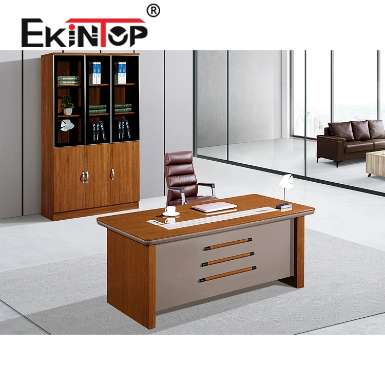 Ekintop Foshan supplier boss executive desk L shape office furniture factory