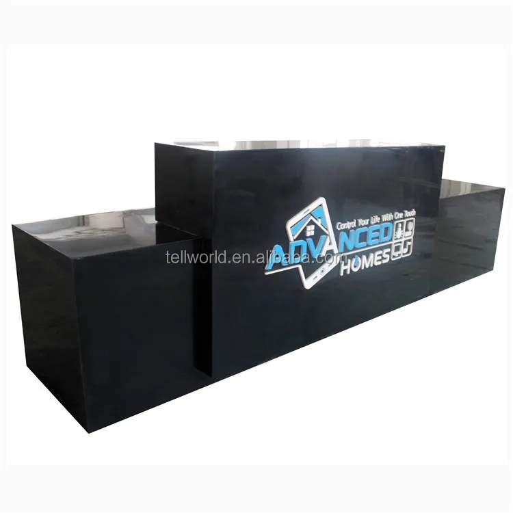 Commencial Reception Desk Black Comptoir De Reception Pour Cabinet Dentaire