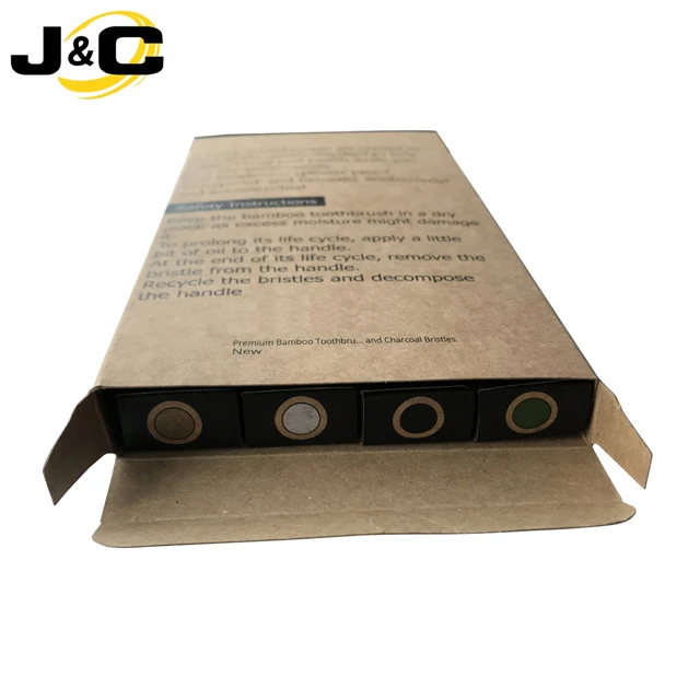 Natural BPA Free Charcoal Bamboo Toothbrush with biodegradable bristles for Adult Use