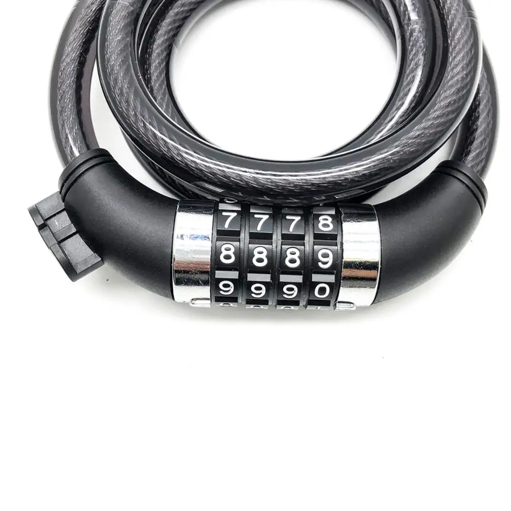 
8310-Q High Security 4 digits Steel bicycle parts bicycle accessory combination lock, with bracket 
