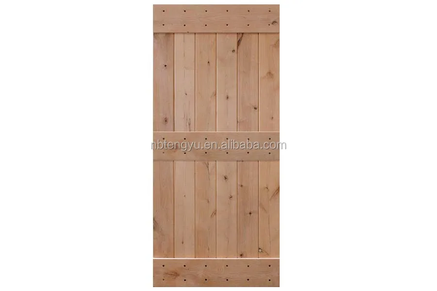 Деревенский Стиль Средний Железнодорожных V-Groove Узловатые Ольха Межкомнатные Раздвижные Доски Двери