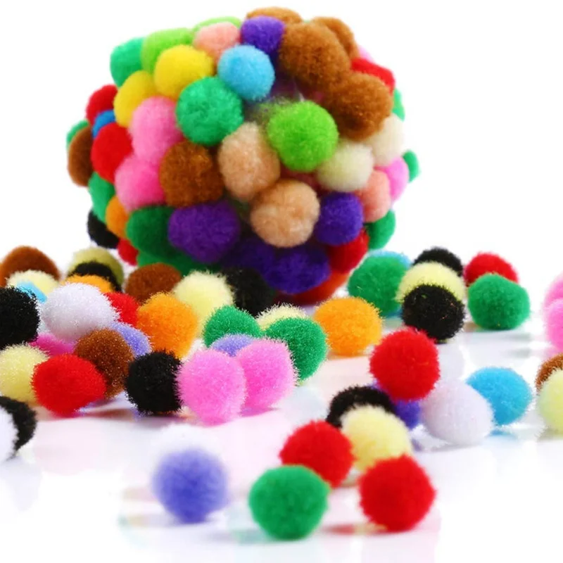 10mm-50mm Color Multicolor Pompoms pom pom Kindergarten DIY Art Craft Materials for Creative Kids Early Educational