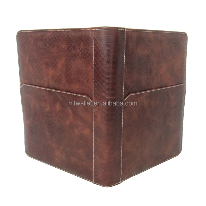 Leather Writing Portfolio Cover A4 Clear File Folder Document Holder