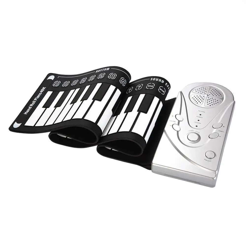 
Portable 49 Keys Flexible Roll Up Piano Electronic Soft Keyboard Piano Silicone Rubber Keyboard 