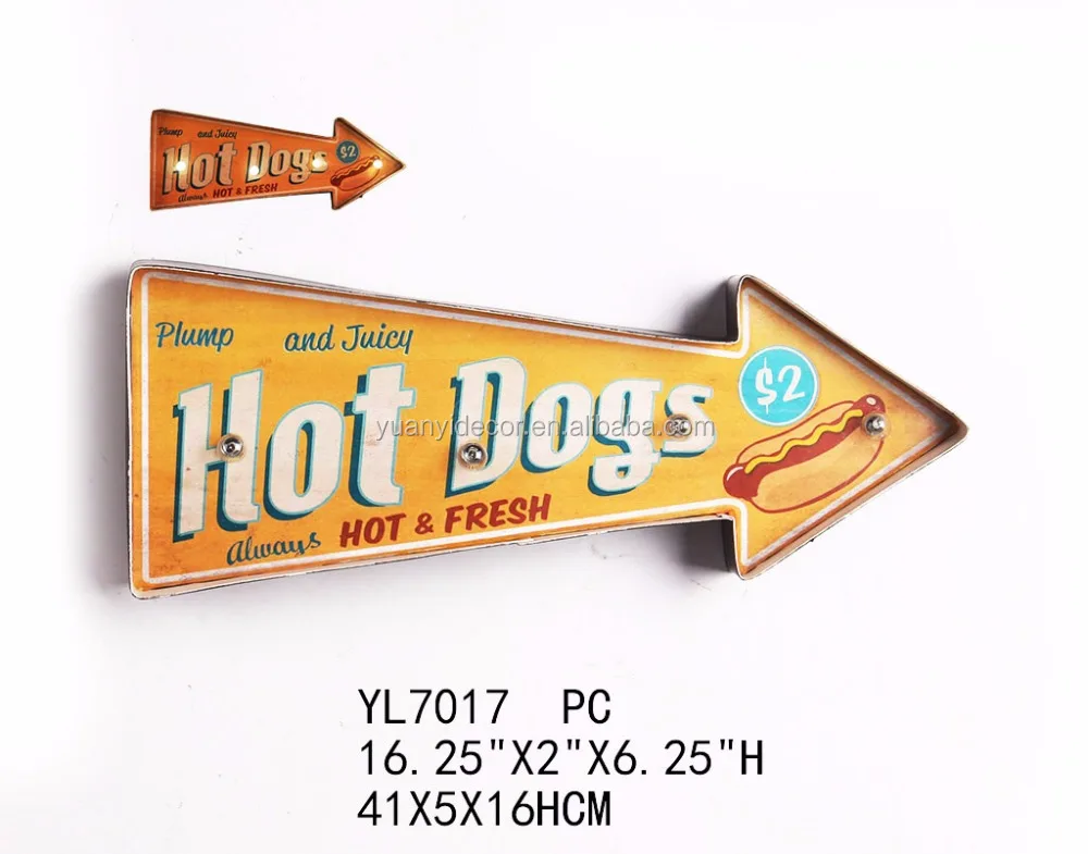 
Retro metal beer arrow custom printing LED light wall sign plaque 