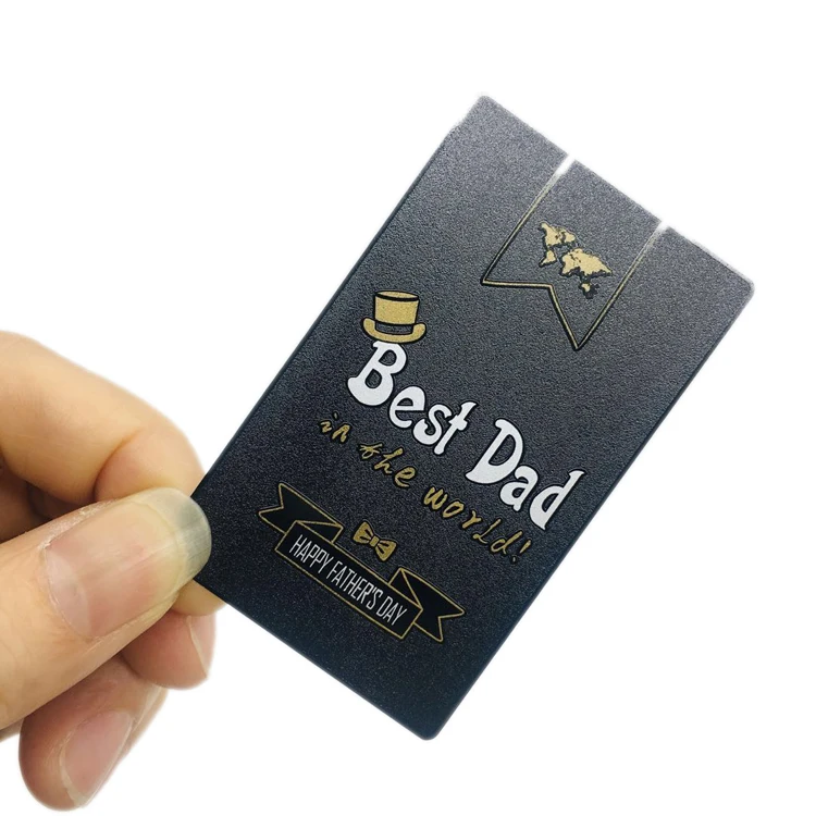 Пользовательский модный дизайн Роскошный VIP посетить черный бизнес нержавеющая сталь металлическая открытка бумажная визитница ПВХ пластиковая поздравительная открытка