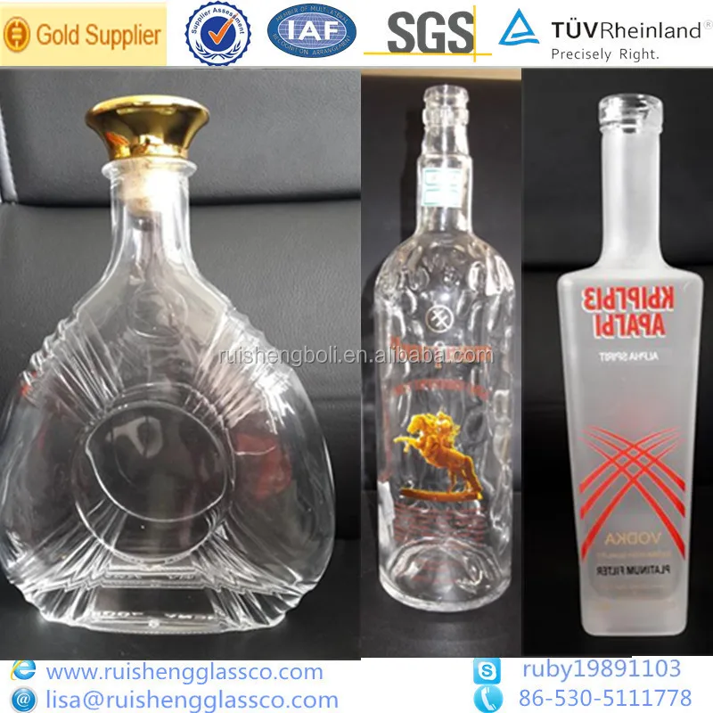 Customized size 300ml 500ml 750ml clear glass soft drinks bottle