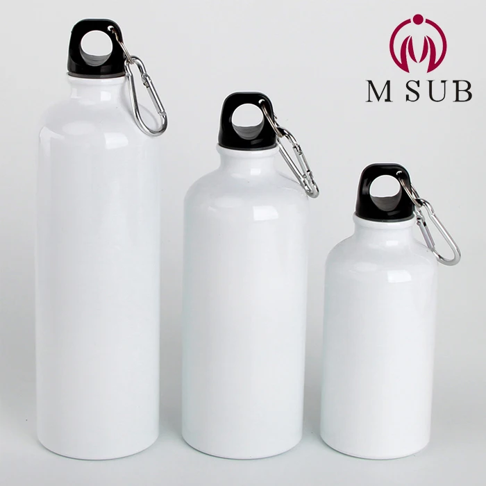 400ml 500ml 600ml 750ml silver white single wall aluminum sublimation water bottle sport bottle