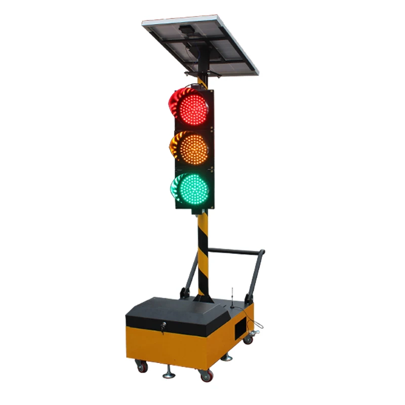 
10 years factory tralier mobile 200mm potable intelligent solar traffic light 