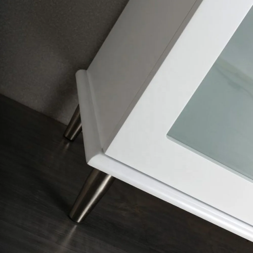 
30 inches White Transitional Bathroom Vanity with White Integrated Ceramic Sink 