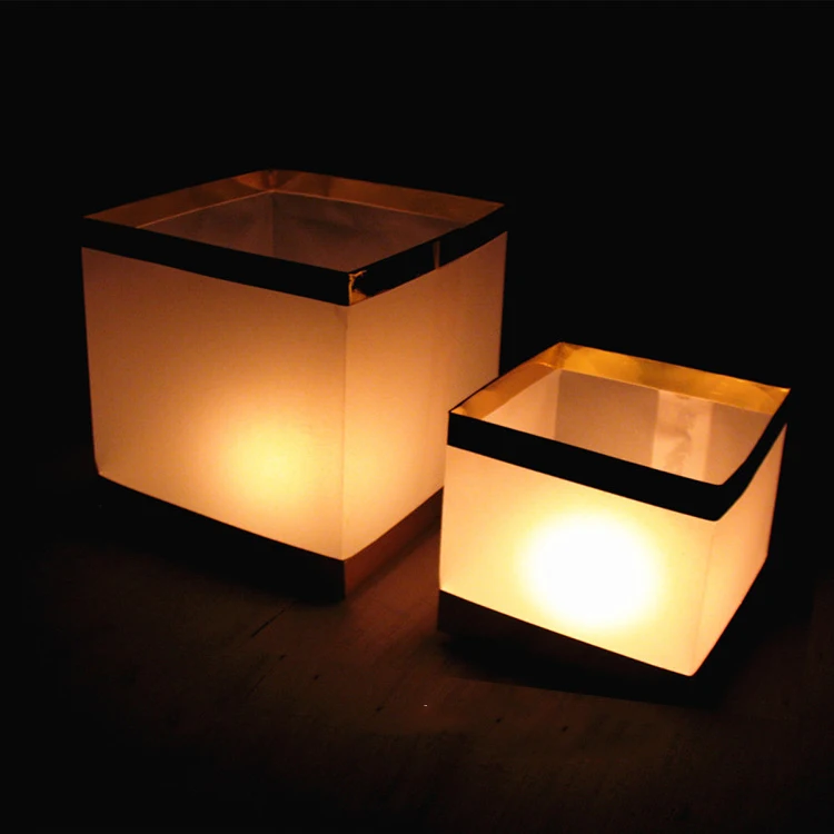 Hot Sale Square Biodegradable Paper Floating Lighted Wishing Water Lantern eco wish lanterns