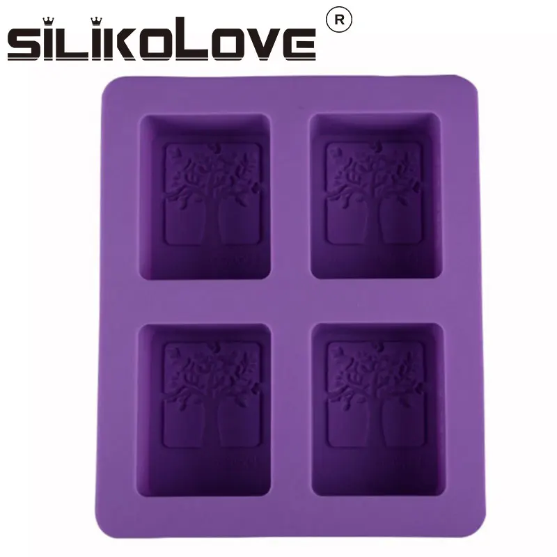 Chinese Supplier LOW MOQ 4 Tree Loaf Custom Silicon Mold Soap Handmade For Wholesale