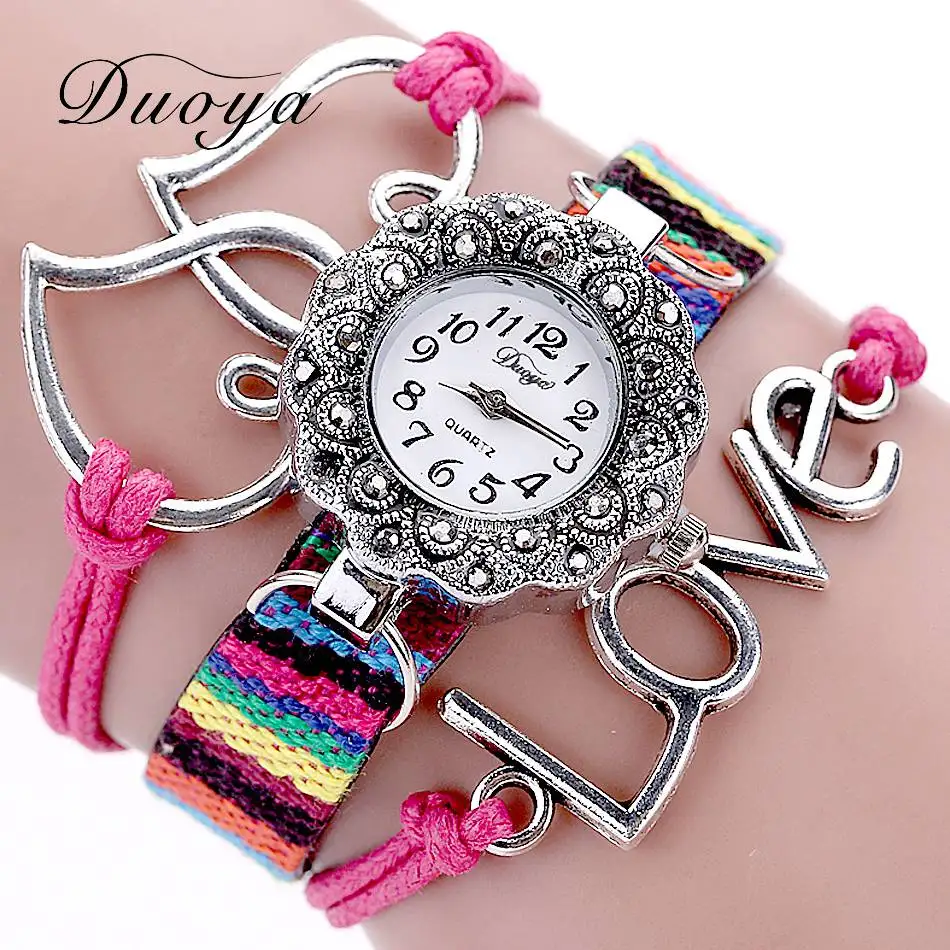 Colorful nylon band Ladies fancy unique wrist Watches