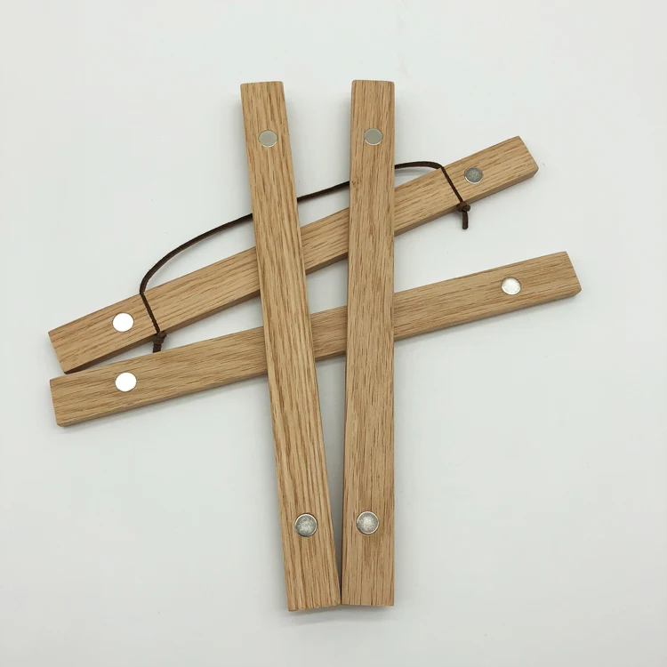 Solid Oak Hanger Bars With Strong Magnetic Grips Designed To Work With Any Poster Print Photographs Or Even Fabrics