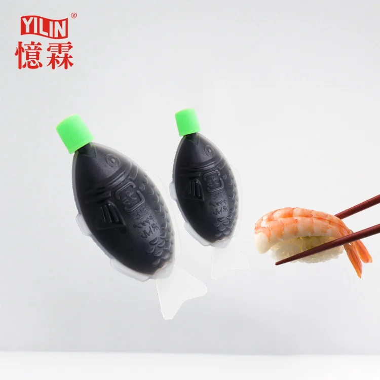 BRC wholesale 8ml fish shape Soya sauce for sushi take away