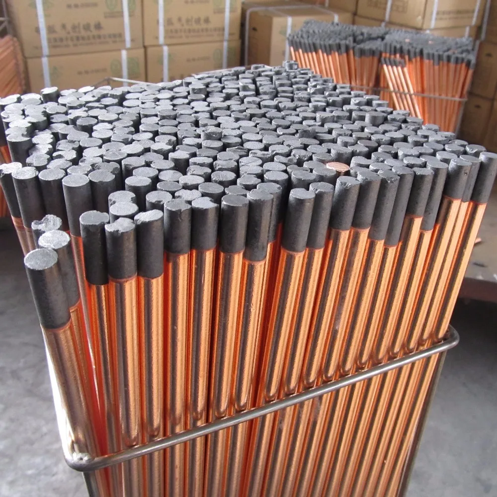 DC copper coated pointed arc air gouging carbon electrode rod 13*305mm
