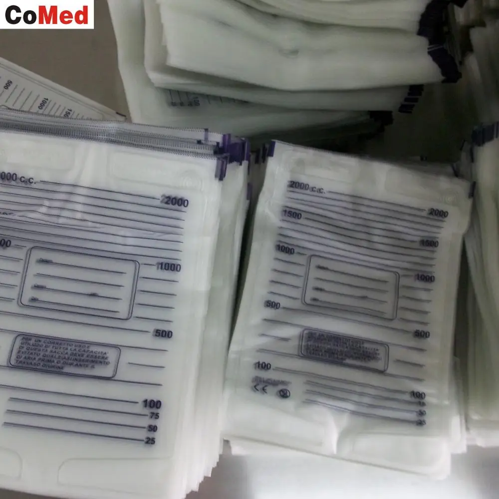 Disposable medical 2000cc urine bag with belt