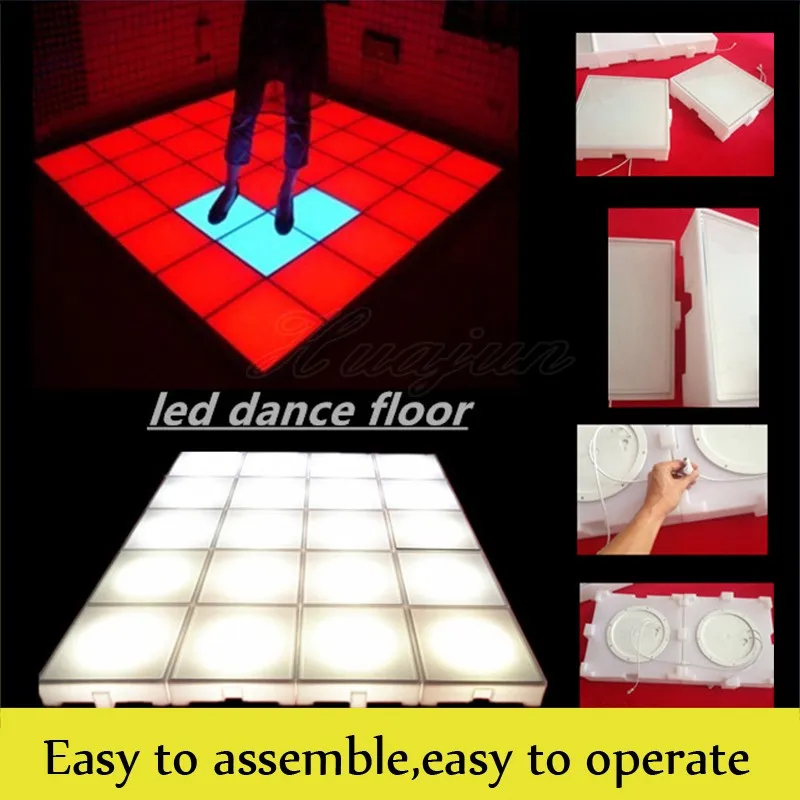
China glass touched color changing light up dance floor mat 