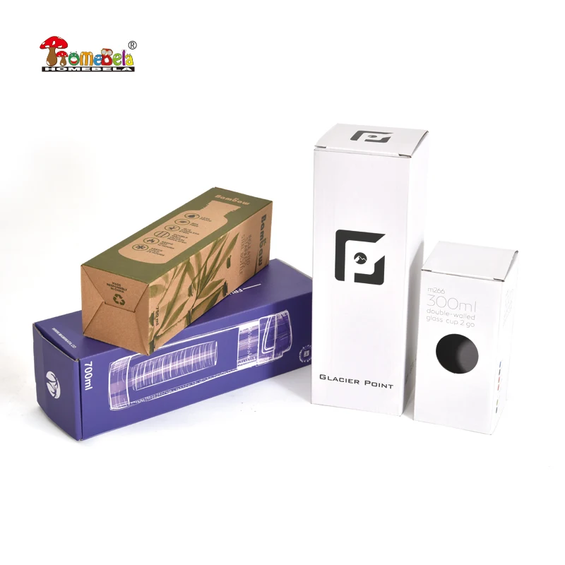 Custom logo water bottle cardboard carton bottle packaging box for 100ml bottle