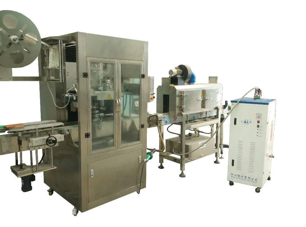 
Bottle cap label seal shrink wrapper machine for shrink PVC/OPS/PET labels with shrink tunnel 