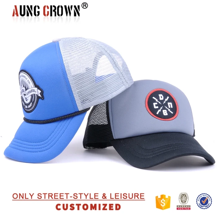 Applique foam trucker with rope on visor
