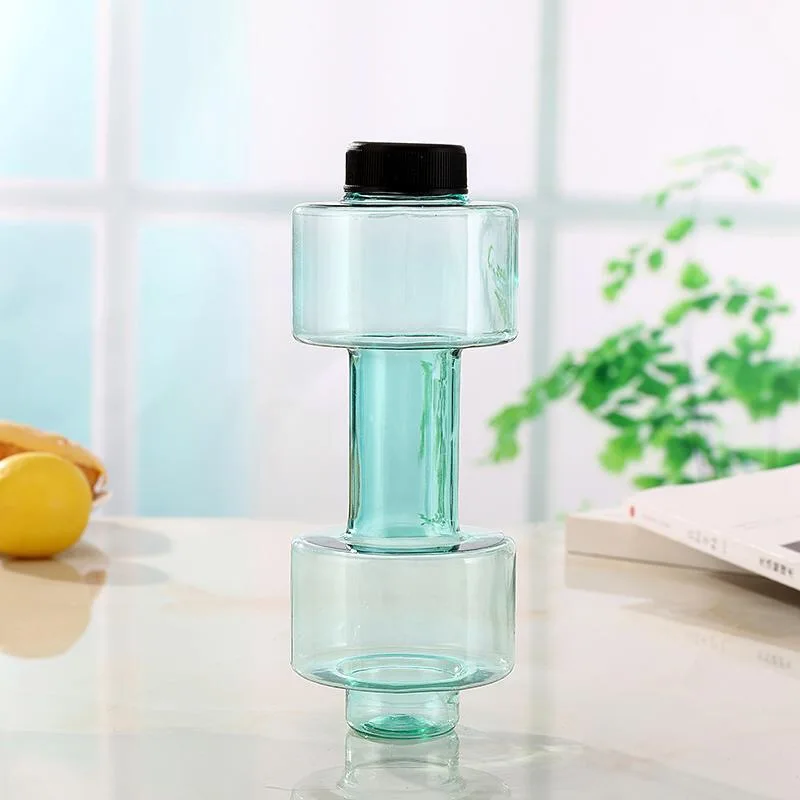 
Fitness Clear Plastic Bottle fitness room Sport Dumbbell Protein Shaker Water Bottle With Handle No BPA material 