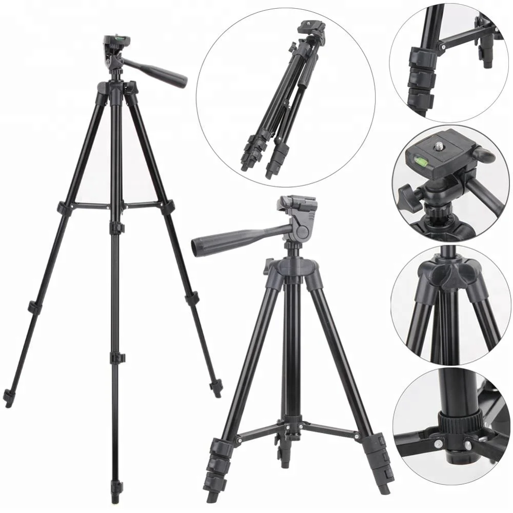 Portable Aluminum lightweight professional camera tripod for smartphone/cannon/nikon camera for outdoor scene shooting