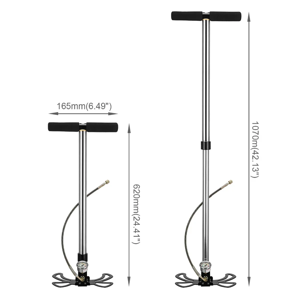 High Pressure Pump-3 Stage Hand Pump Air Pump PCP Pump 4500 psi for Rubber Boat Car Tire Ball