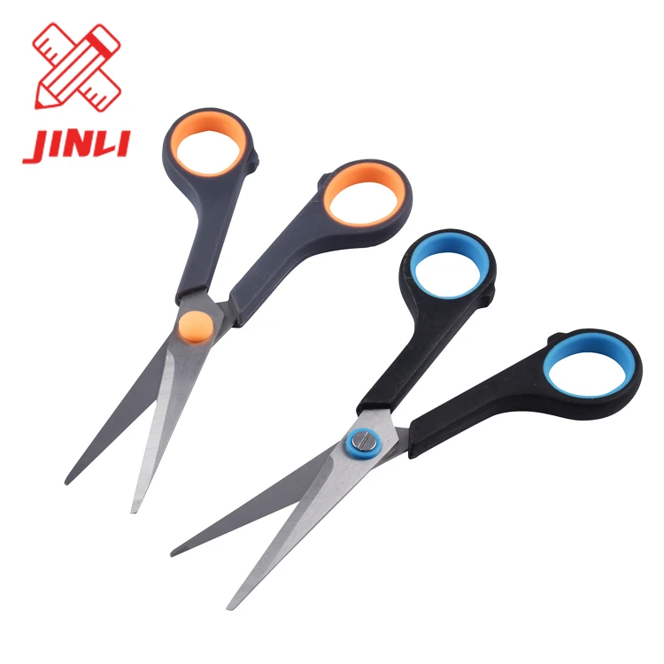 Fashion office supplies stationery PP TPR colorful handle safety children stainless steel office scissors