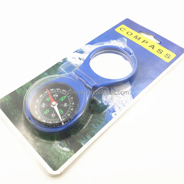 Hiking Plastic Flip Compass with Signal Mirror, Clamshell Pocket Gift Compass with Mirror Surviving Gadet OEM Orders Accepted