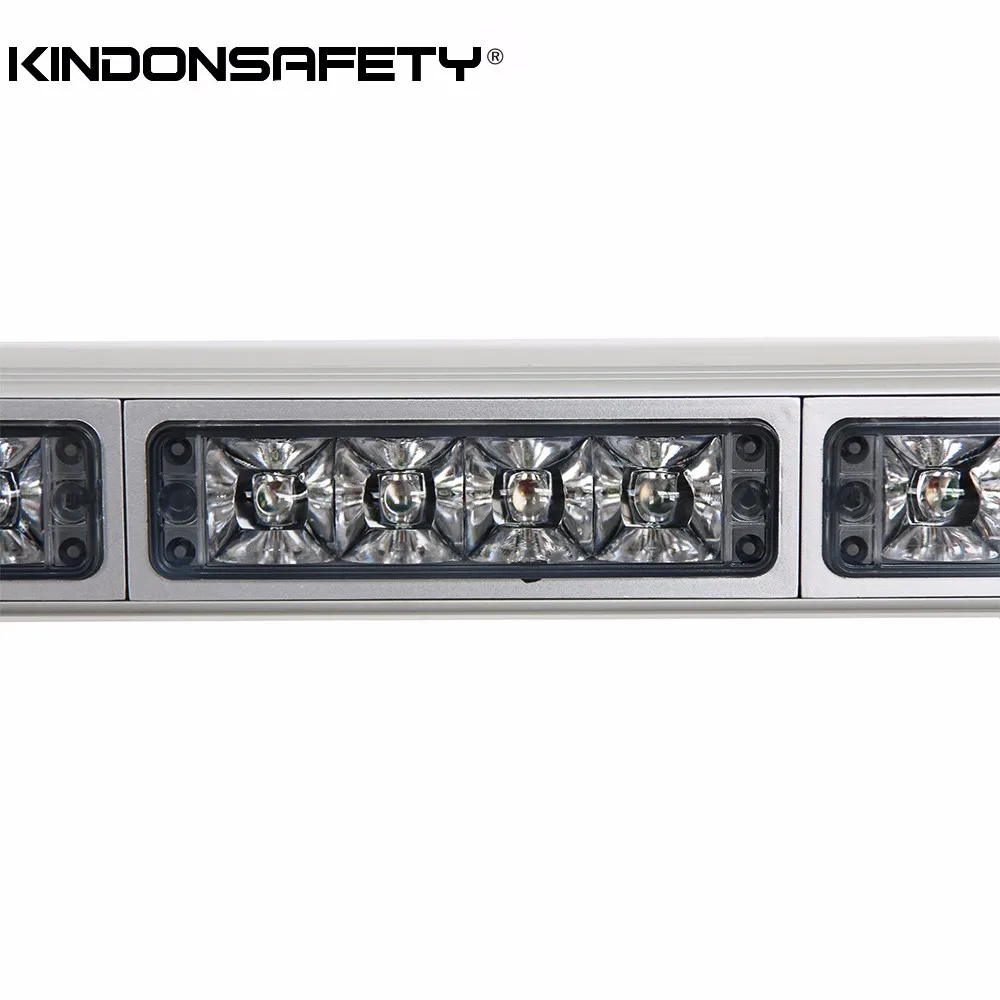 Dual color amber change to blue LED warning mini light bar ambulance strobe bar Silver or Black Aluminum 48inch