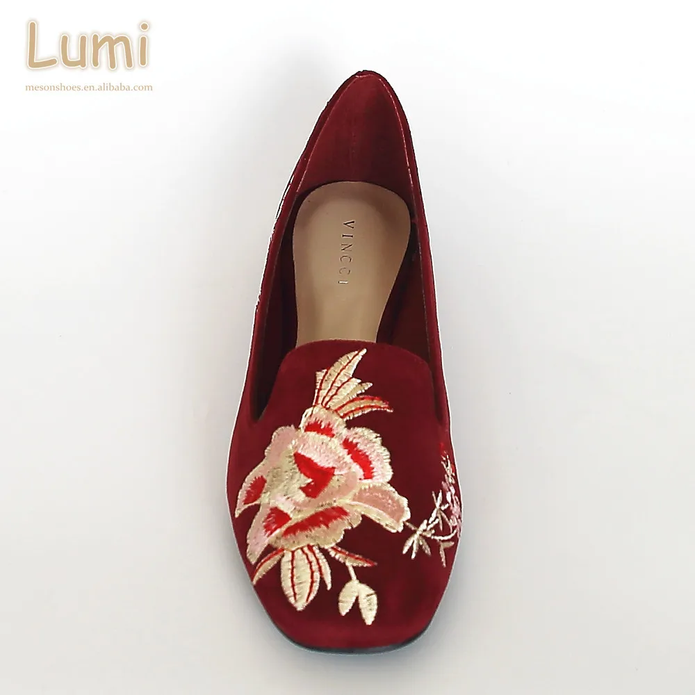 embroider shoes women flat  shoes