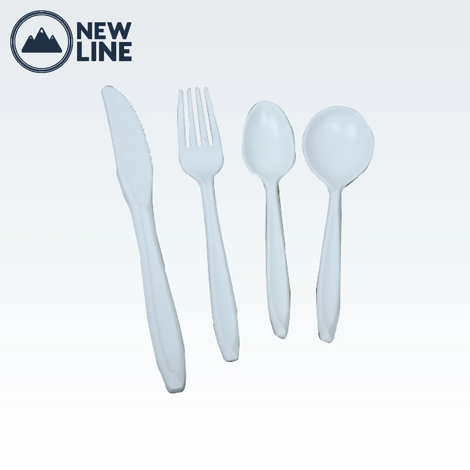 PC Polycarbonate Deluxe Cutlery Set - 4 Piece (Knife Fork Tablespoons Teaspoon) Lightweight Travel/Camping Picnic Cutlery Set
