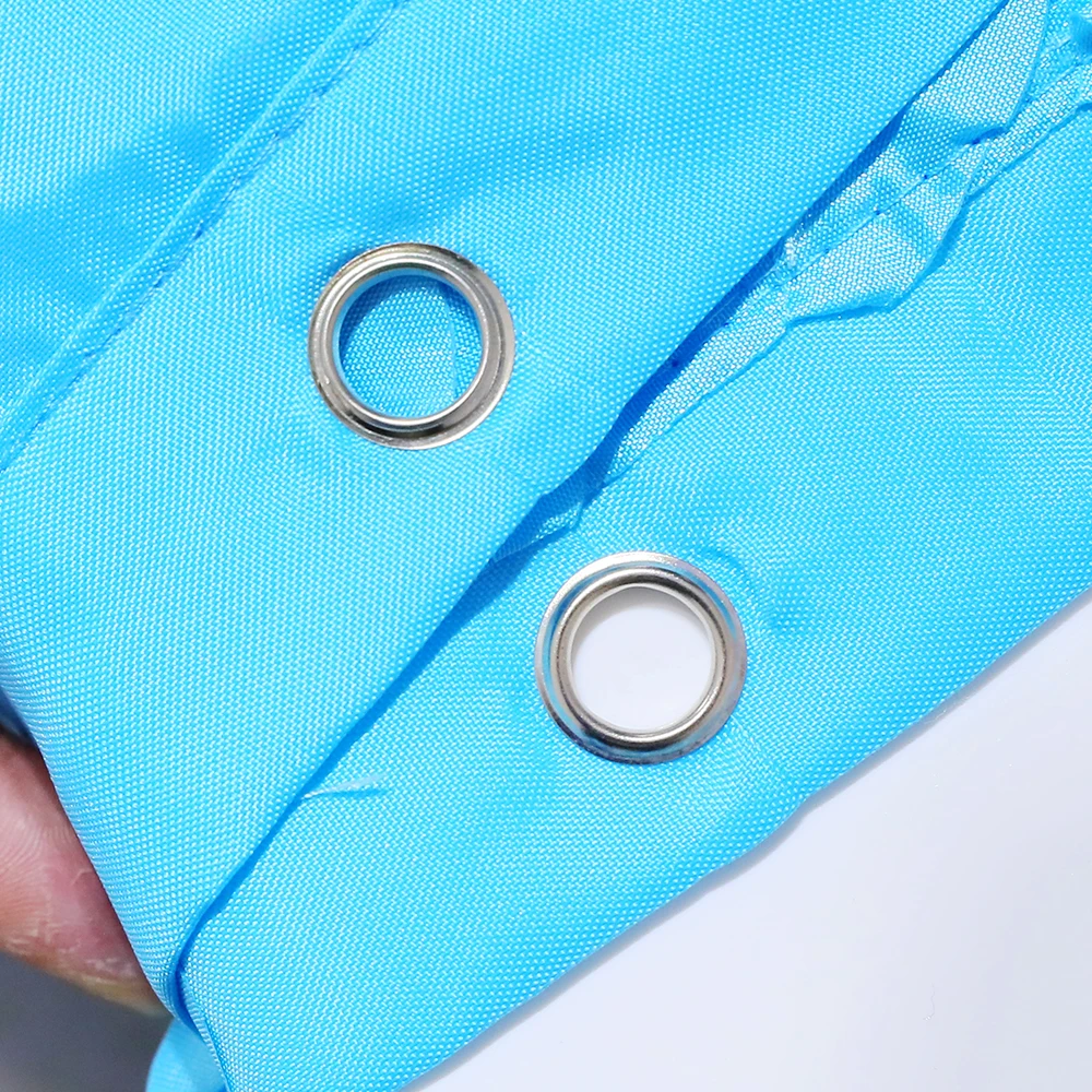 Water Repellent Polyester Fabric Fancy Design Blue 3D Leaves Shower Curtain For Bathroom