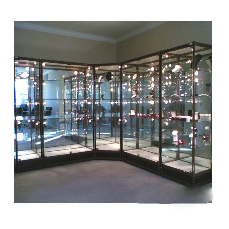 wall mounted curio cabinets foe museum display