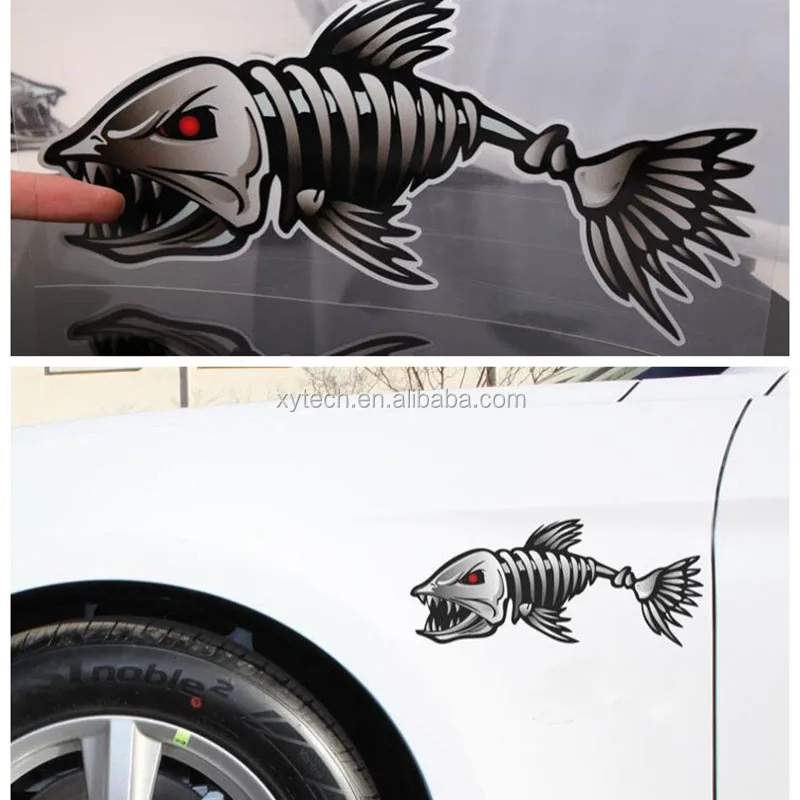 Drop shipping Car Window Glass Sticker Shark Skeleton Decal for Car Body Scratches Decals