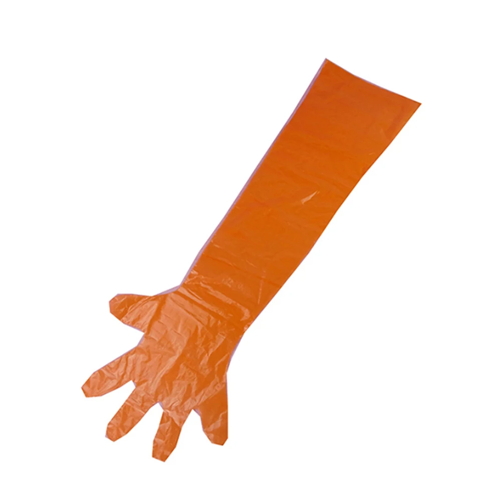 
Degradable long plastic gloves 